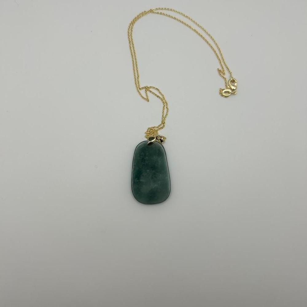 Dragon Burma Jade Carved Pendant Necklace w/ 24K Gold‎ Plated Chain - Picture 4 of 6